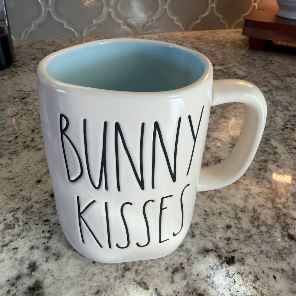 Rae Dunn Easter Cream and Blue Ceramic Mug